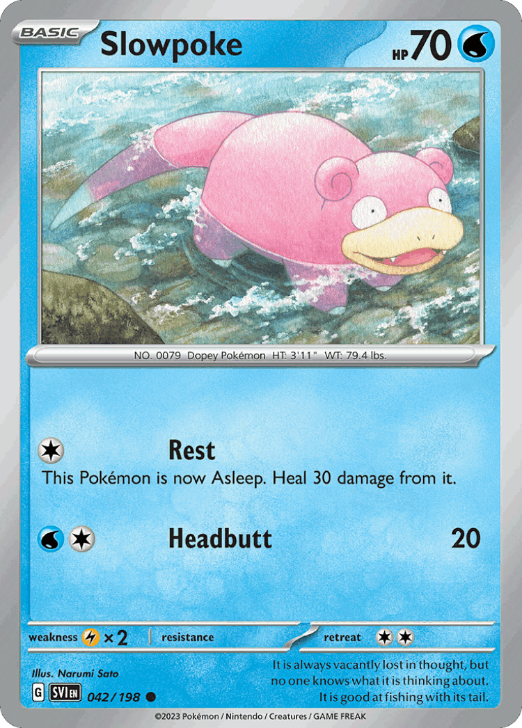 Slowpoke #42 from Scarlet & Violet - Common - Illustrated by Narumi Sato