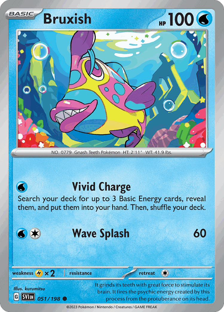 Bruxish #51 from Scarlet & Violet - Common - Illustrated by kurumitsu