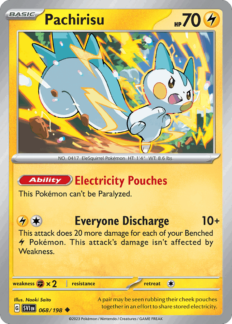 Pachirisu #68 from Scarlet & Violet - Uncommon - Illustrated by Naoki Saito