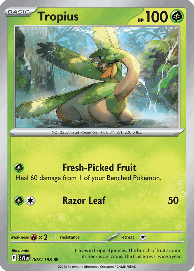 Tropius #7 from Scarlet & Violet - Common - Illustrated by aoki