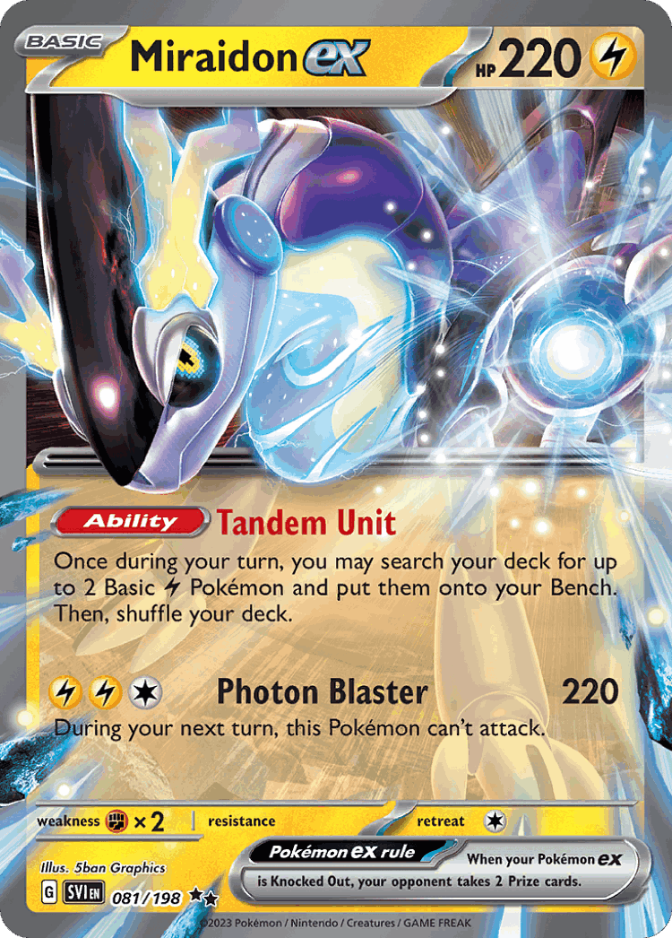 Miraidon ex #81 from Scarlet & Violet - Double Rare - Illustrated by 5ban Graphics