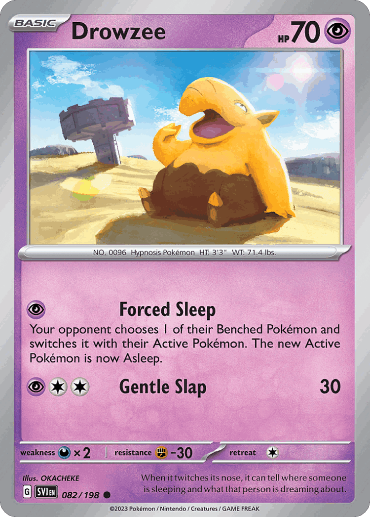 Drowzee #82 from Scarlet & Violet - Common - Illustrated by OKACHEKE