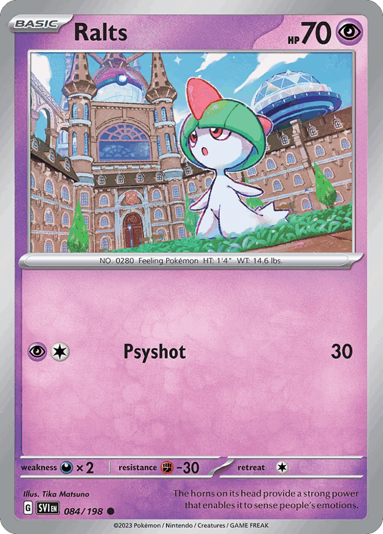 Ralts #84 from Scarlet & Violet - Common - Illustrated by Tika Matsuno