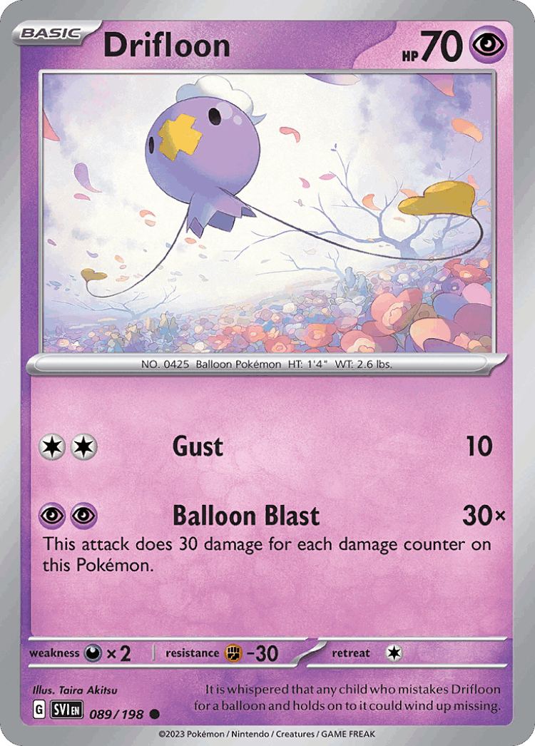 Drifloon #89 from Scarlet & Violet - Common - Illustrated by Taira Akitsu