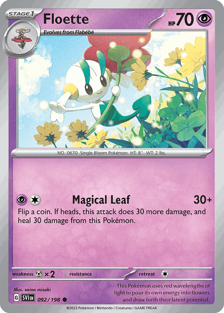 Floette #92 from Scarlet & Violet - Common - Illustrated by saino misaki