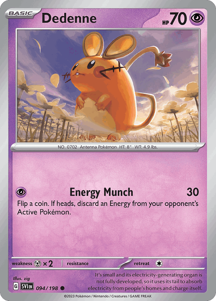 Dedenne #94 from Scarlet & Violet - Common - Illustrated by zig