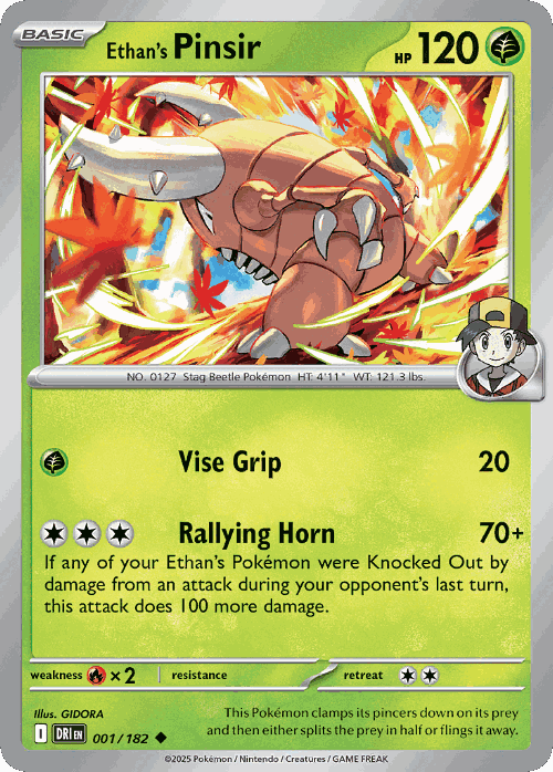 Ethan's Pinsir Pokémon TCG card art
