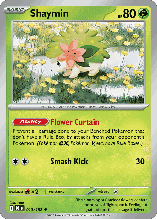 Shaymin #10 from Destined Rivals - Uncommon - Illustrated by tono