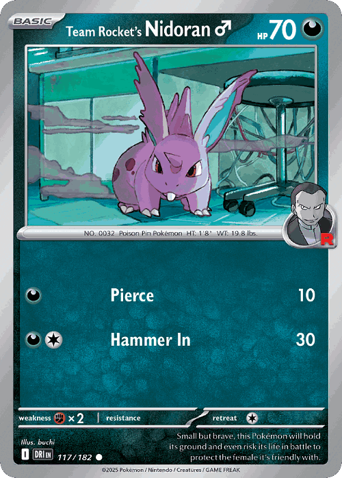 Team Rocket's Nidoran♂ #117 from Destined Rivals - Common - Illustrated by buchi