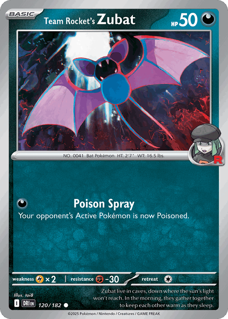 Team Rocket's Zubat #120 from Destined Rivals - Common - Illustrated by toi8