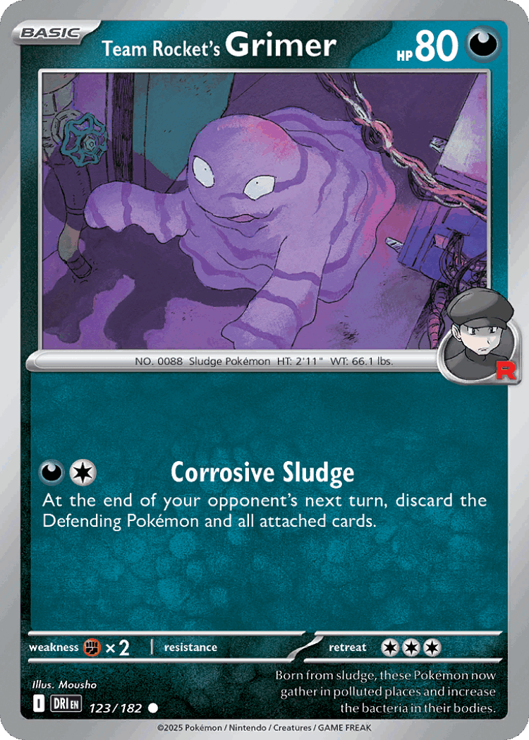 Team Rocket's Grimer #123 from Destined Rivals - Common - Illustrated by Mousho