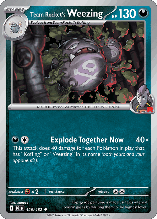 Team Rocket's Weezing #126 from Destined Rivals - Uncommon - Illustrated by matazo