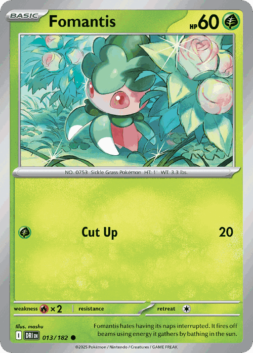 Fomantis Pokémon TCG card art