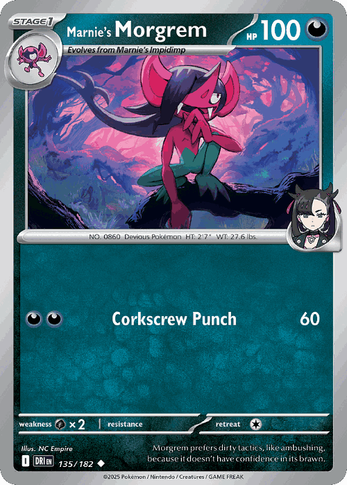 Marnie's Morgrem #135 from Destined Rivals - Uncommon - Illustrated by NC Empire