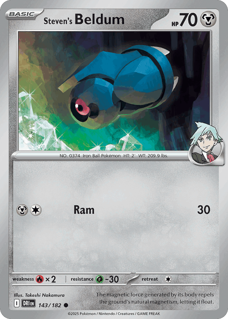 Steven's Beldum #143 from Destined Rivals - Common - Illustrated by Takeshi Nakamura