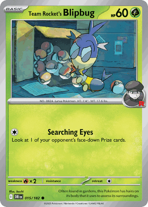 Team Rocket's Blipbug Pokémon TCG card art