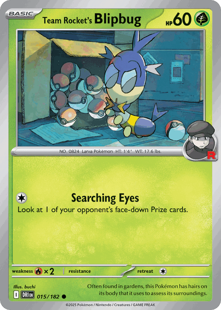 Team Rocket's Blipbug #15 from Destined Rivals - Common - Illustrated by buchi