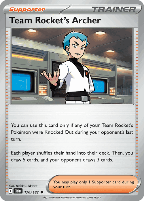 Team Rocket's Archer #170 from Destined Rivals - Uncommon - Illustrated by Hideki Ishikawa