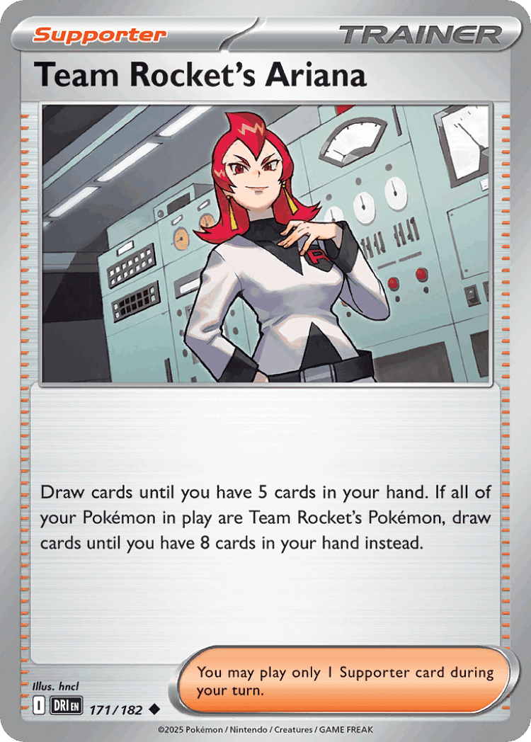Team Rocket's Ariana #171 from Destined Rivals - Uncommon - Illustrated by hncl