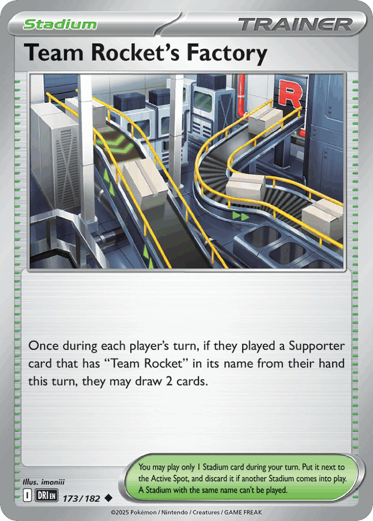 Team Rocket's Factory #173 from Destined Rivals - Uncommon - Illustrated by imoniii