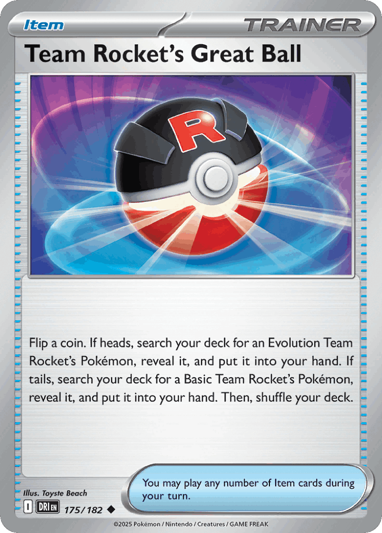 Team Rocket's Great Ball #175 from Destined Rivals - Uncommon - Illustrated by Toyste Beach