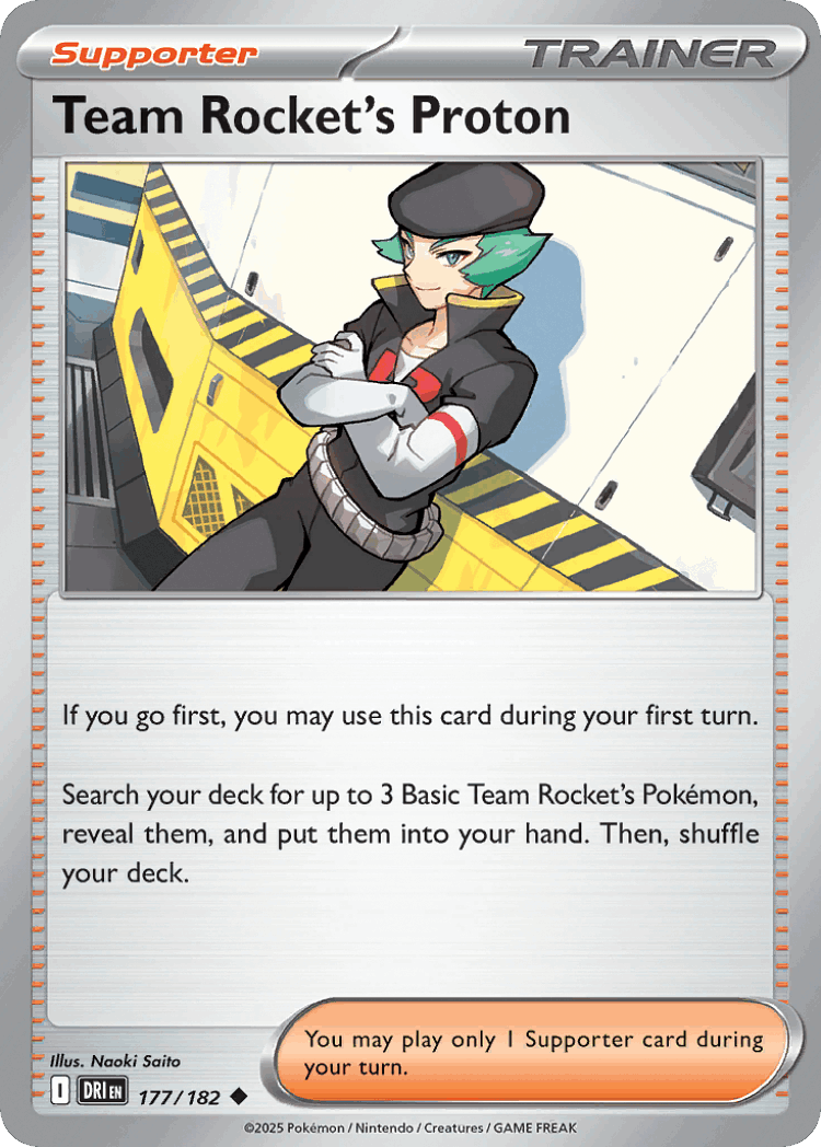 Team Rocket's Proton #177 from Destined Rivals - Uncommon - Illustrated by Naoki Saito