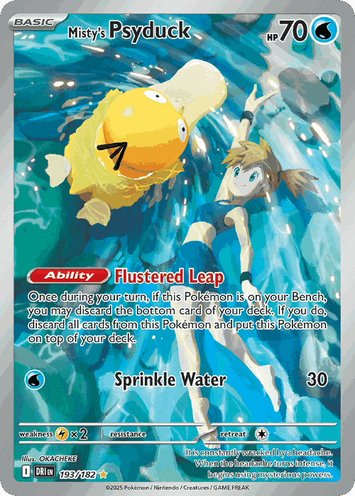 Misty's Psyduck #193 from Destined Rivals - Illustration Rare - Illustrated by OKACHEKE