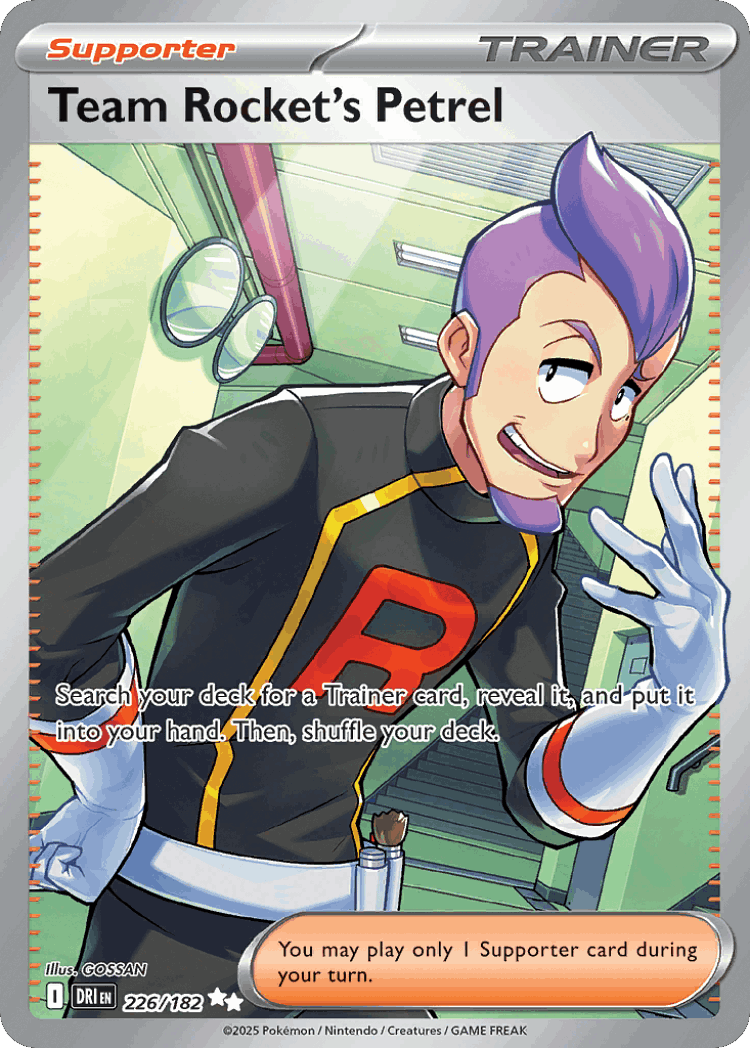 Team Rocket's Petrel #226 from Destined Rivals - Ultra Rare - Illustrated by GOSSAN