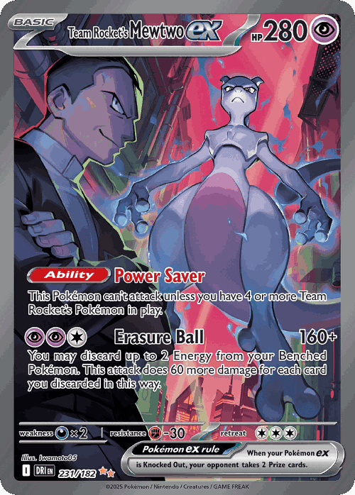 Team Rocket's Mewtwo ex card art