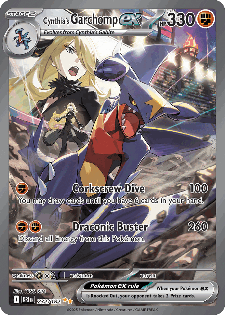 Cynthia's Garchomp ex #232 from Destined Rivals - Special Illustration Rare - Illustrated by HICO KIM