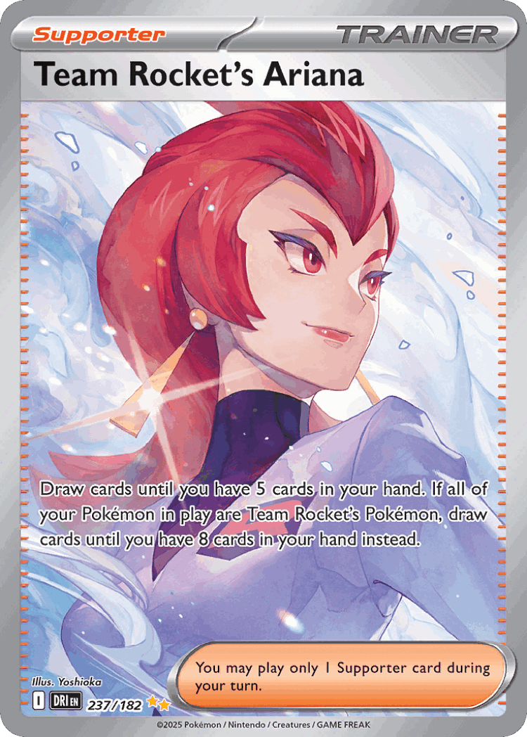 Team Rocket's Ariana #237 from Destined Rivals - Special Illustration Rare - Illustrated by Yoshioka