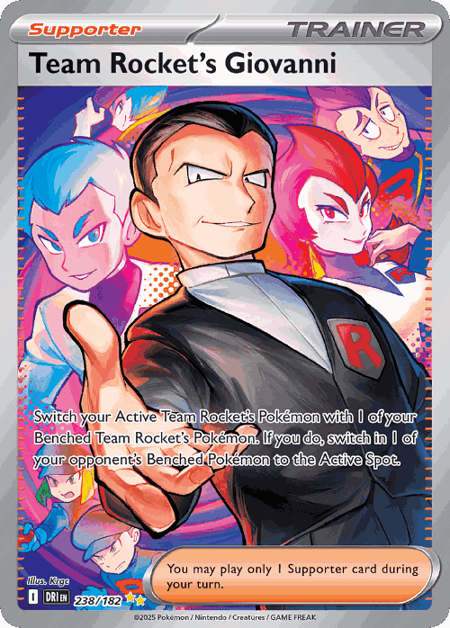 Team Rocket's Giovanni #238 from Destined Rivals - Special Illustration Rare - Illustrated by Krgc