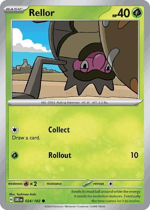 Rellor Pokémon TCG card art