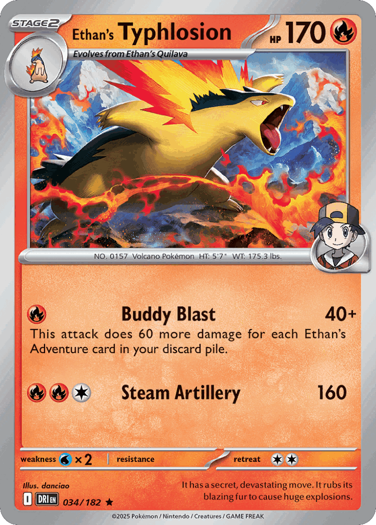 Ethan's Typhlosion #34 from Destined Rivals - Rare - Illustrated by danciao