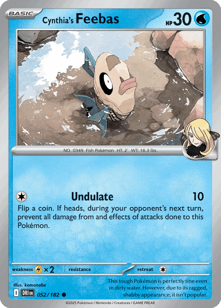 Cynthia's Feebas #52 from Destined Rivals - Common - Illustrated by kamonabe