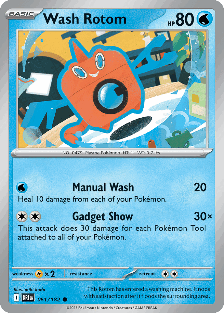 Wash Rotom #61 from Destined Rivals - Common - Illustrated by miki kudo
