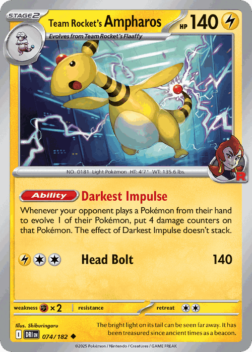 Team Rocket's Ampharos 74, Destined Rivals