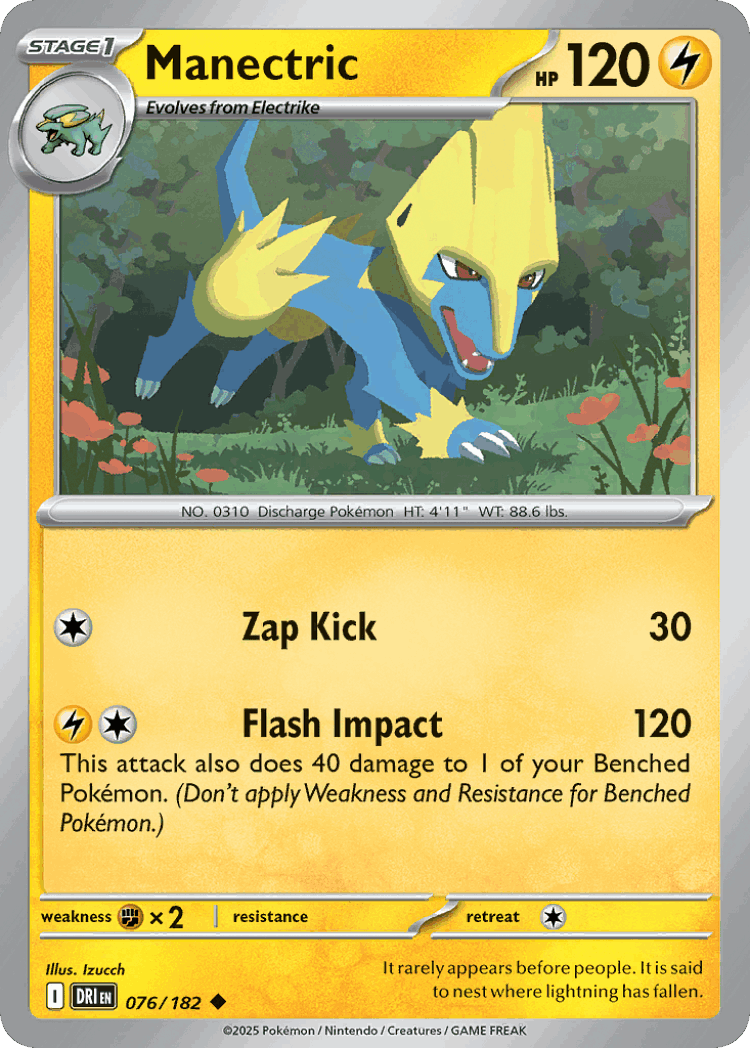 Manectric #76 from Destined Rivals - Uncommon - Illustrated by Izucch