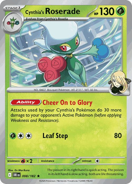 Cynthia's Roserade Pokémon TCG card art