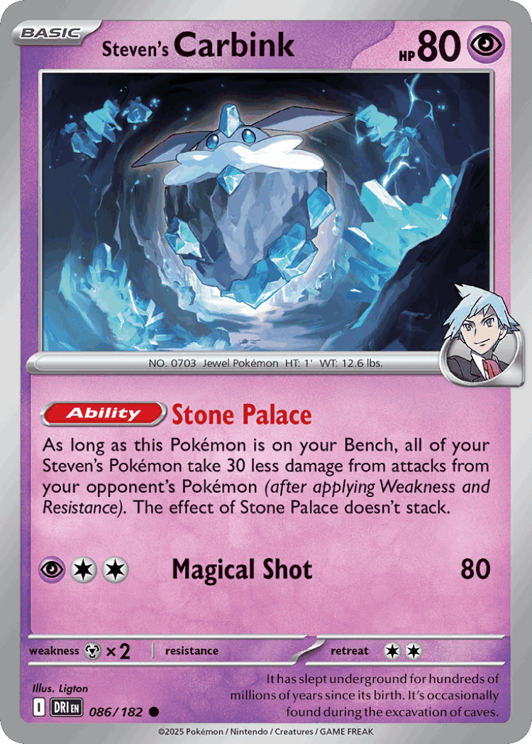 Steven's Carbink #86 from Destined Rivals - Common - Illustrated by Ligton