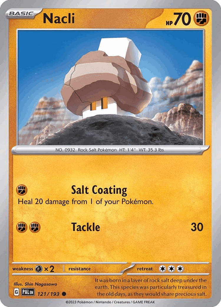 Nacli #121 from Paldea Evolved - Common - Illustrated by Shin Nagasawa