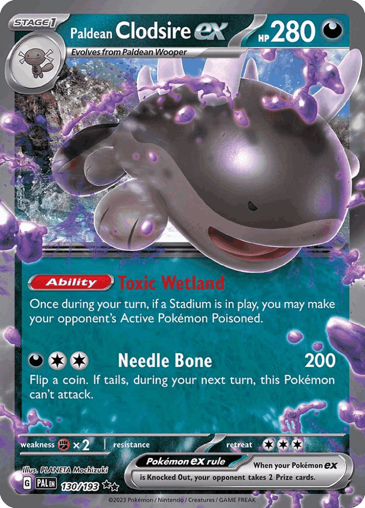 Paldean Clodsire ex #130 from Paldea Evolved - Double Rare - Illustrated by PLANETA Mochizuki