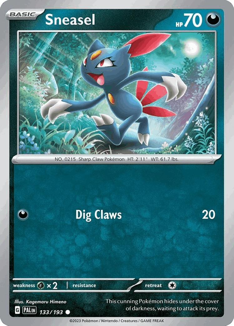 Sneasel #133 from Paldea Evolved - Common - Illustrated by Kagemaru Himeno