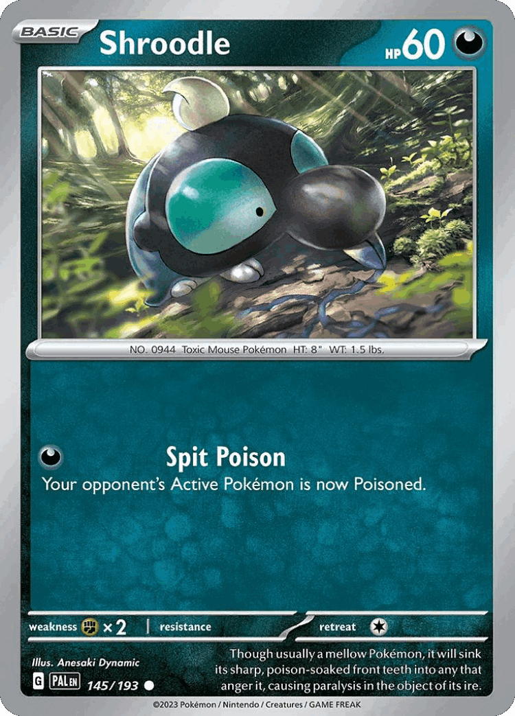 Shroodle #145 from Paldea Evolved - Common - Illustrated by Anesaki Dynamic