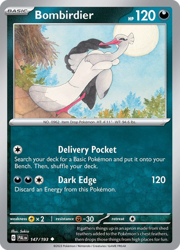 Bombirdier #147 from Paldea Evolved - Uncommon - Illustrated by Sekio