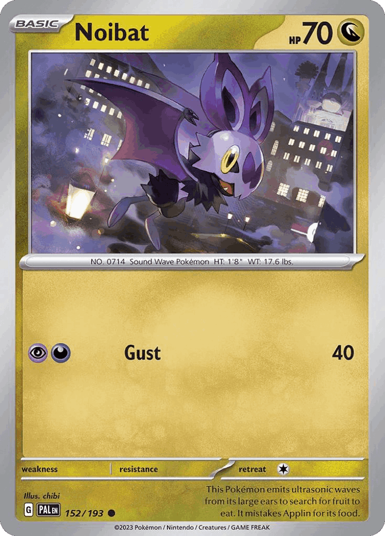 Noibat #152 from Paldea Evolved - Common - Illustrated by chibi