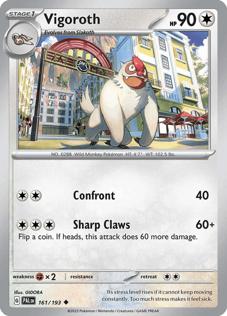 Vigoroth #161 from Paldea Evolved - Uncommon - Illustrated by GIDORA
