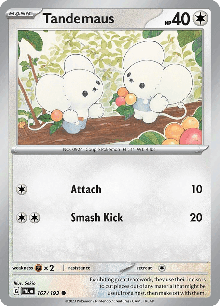 Tandemaus #167 from Paldea Evolved - Common - Illustrated by Sekio