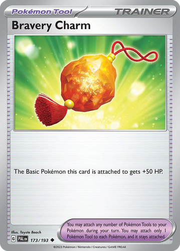 Bravery Charm #173 from Paldea Evolved - Uncommon - Illustrated by Toyste Beach