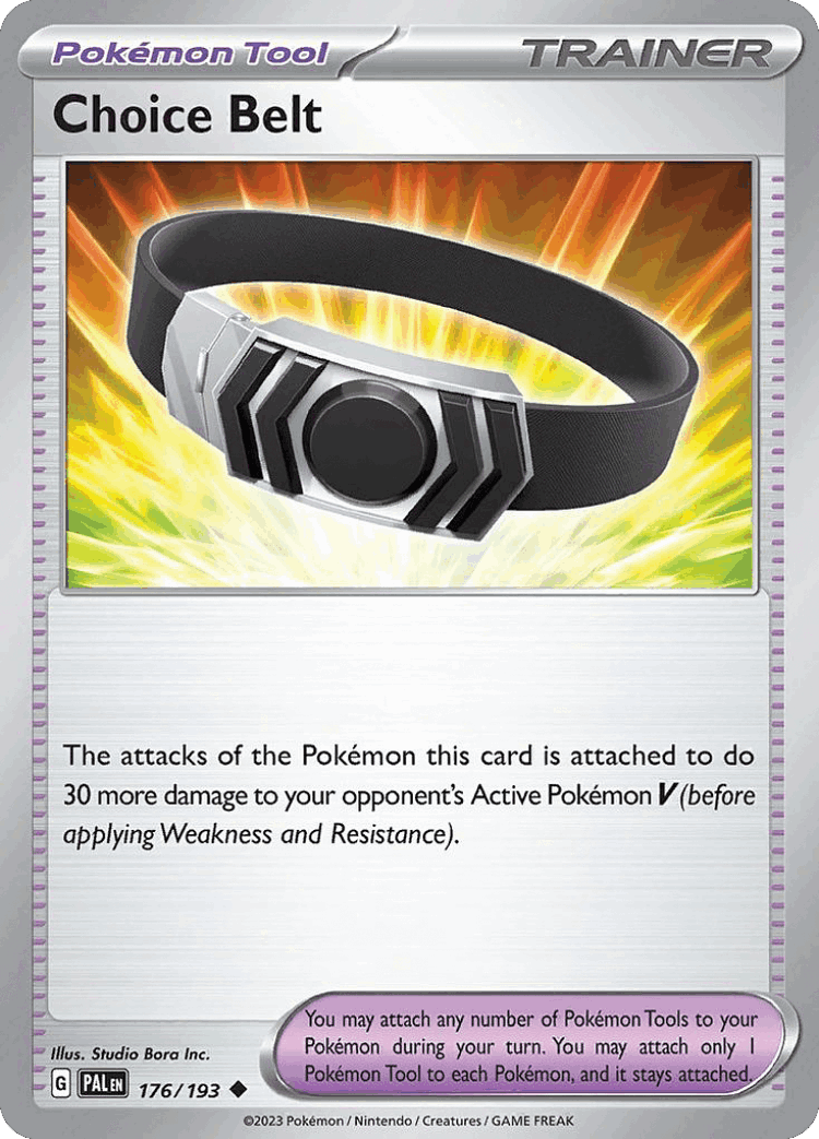Choice Belt #176 from Paldea Evolved - Uncommon - Illustrated by Studio Bora Inc.